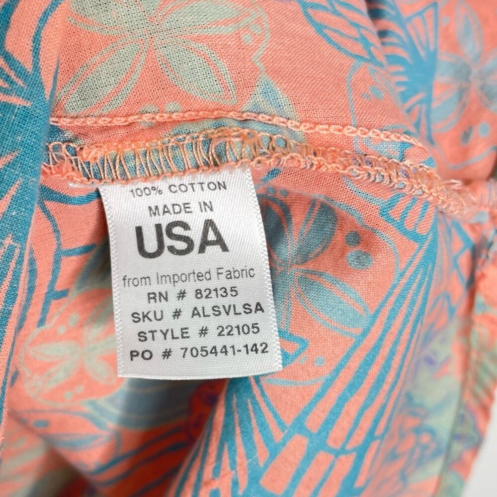 Fresh Produce Size M Pink & Blue Seashell Sanddollar Popover Lightweight Shirt - Picture 4 of 8